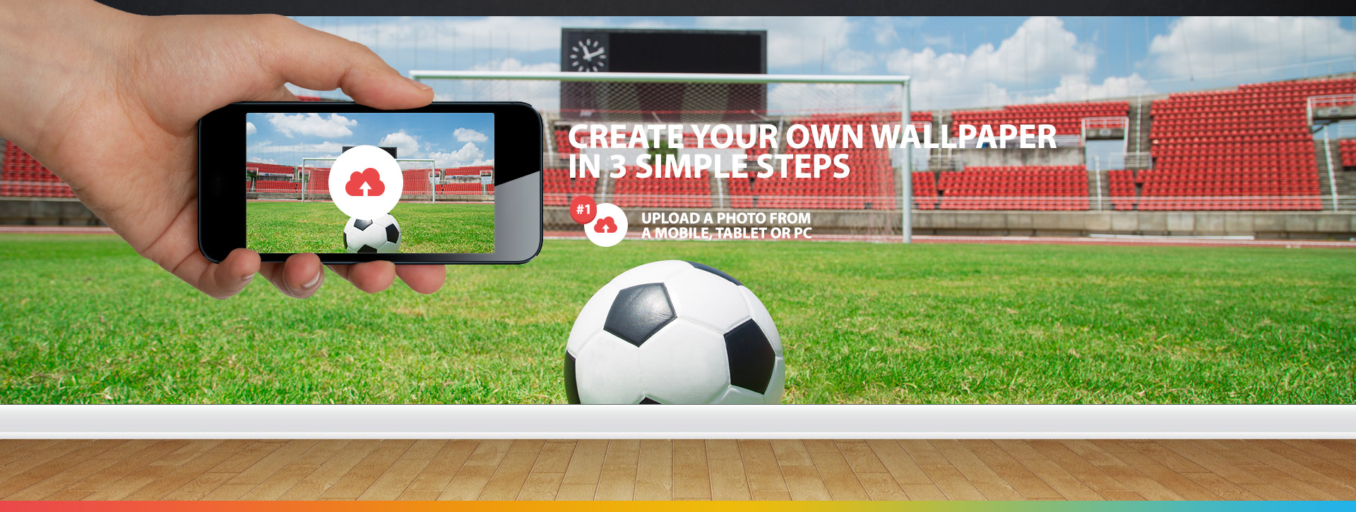 Football themed custom printed wallpaper
